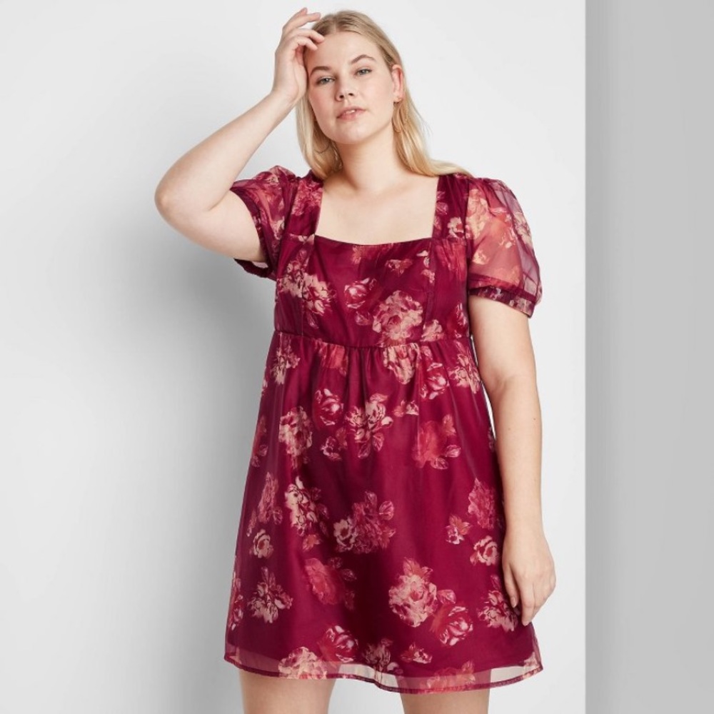 Floral Print Organza Dress